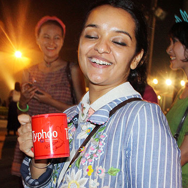 Designer Aneeth Arora hosting her after show party  at Typhoo Tea Bar at Amazon India Fashion Week 2015