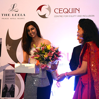 Actress Nimrat Kaur presented with Typhoo's fruit infusions at Wow Men Awards hosted by Cequin.